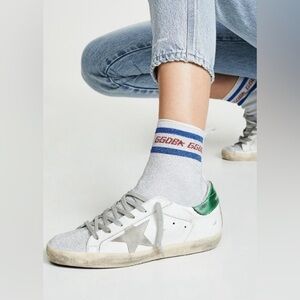 GOLDEN GOOSE Superstar Metallic Sock Sneakers
